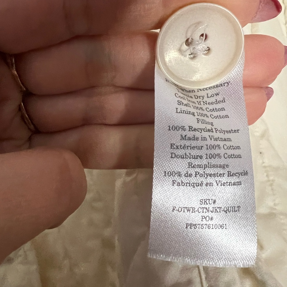 Everlane Quilted Cream Long Puffer Jacket - Picture 5 of 6